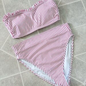 Xhiliration Striped Bikini